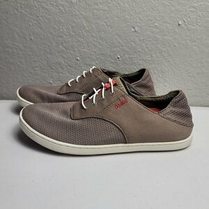 OluKai Mens Nohea Moku Sneakers Brown 10283-RK13 Slip On Low Top Shoes Sz 7